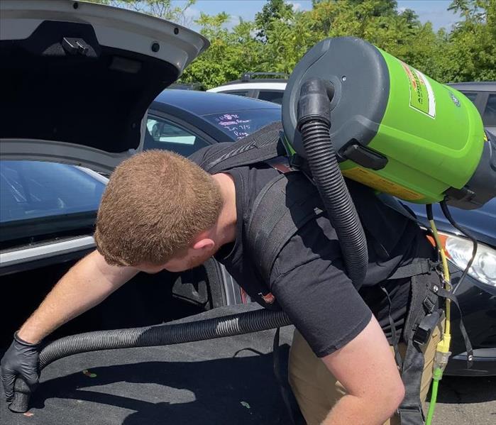 cleaning a car